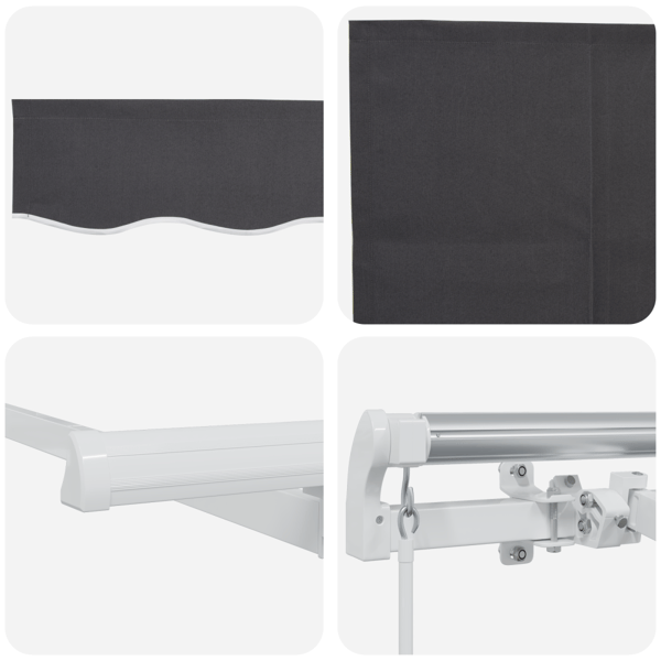 Utfällbar markis Antracit 350 x 200 cm tyg