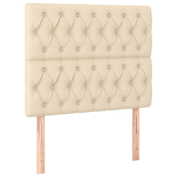 Sänggavel creme 90x7x118/128 cm tyg