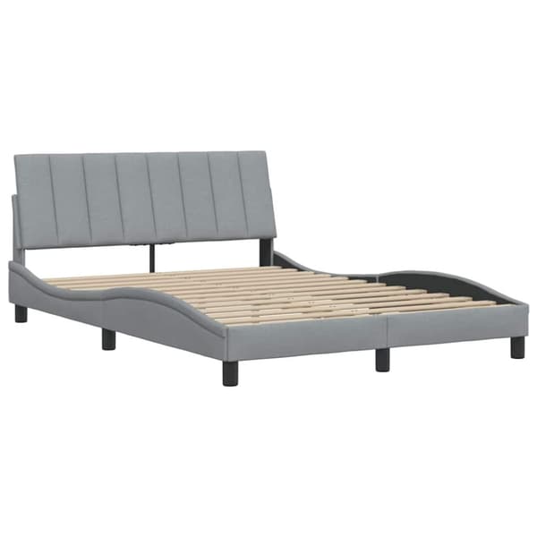 Bed Frame without Mattress "Hanko" Light Grey 120x200 cm Fabric