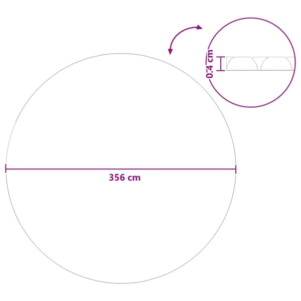 Solar Pool Cover Extra Heavy Ø 356 cm 400 μm Rund PE Blå
