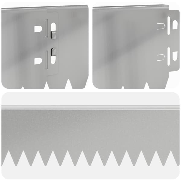 Kant för gräsmatta 20 pcs 103 x 10 cm Stål Silver