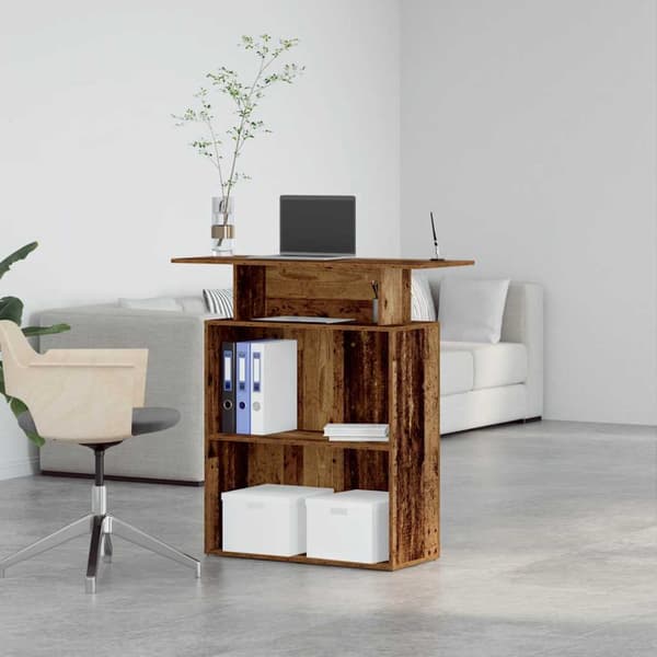 Receptionsdisk åldrat trä 100x40x104 cm konstruerat trä