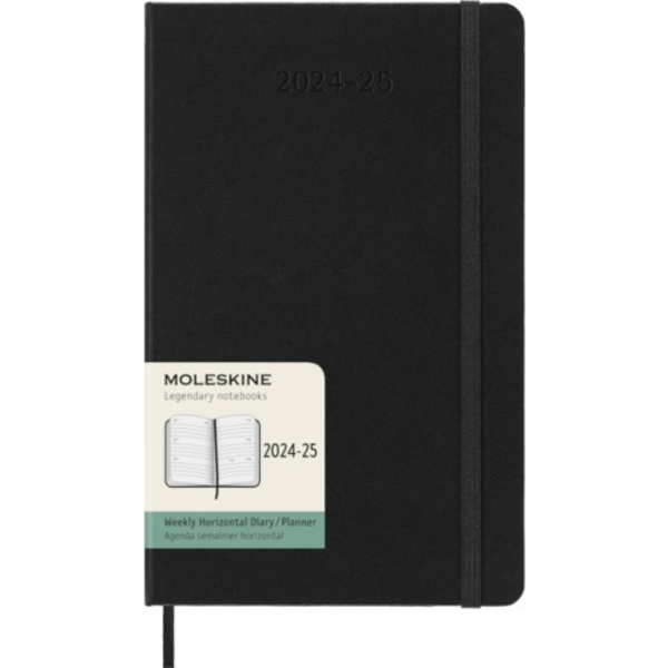 Moleskine 2025 18-Month Weekly Horizontal Large Hardcover Notebook: Black