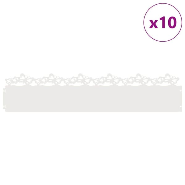 Gräskanter 10 pcs Vit 103 x 0,05 x 22 cm Stål