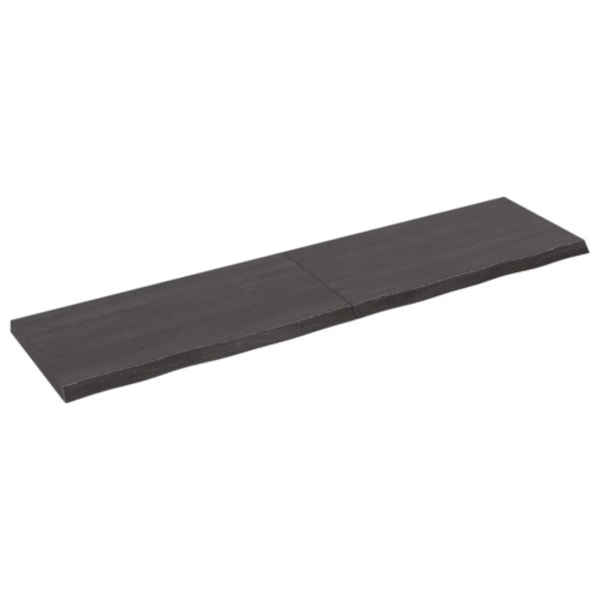 Vägghylla mörkbrun 160x40x(2-4) cm behandlad massiv ek