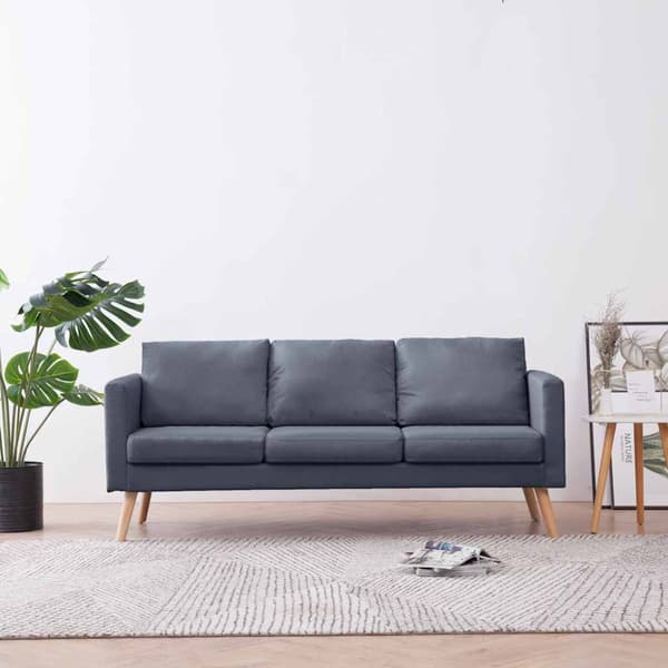 Soffa 3-sits tyg mörkgrå
