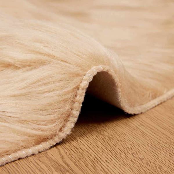 Fuskfäll matta TAFALLA Beige Ø 100 cm Polyester