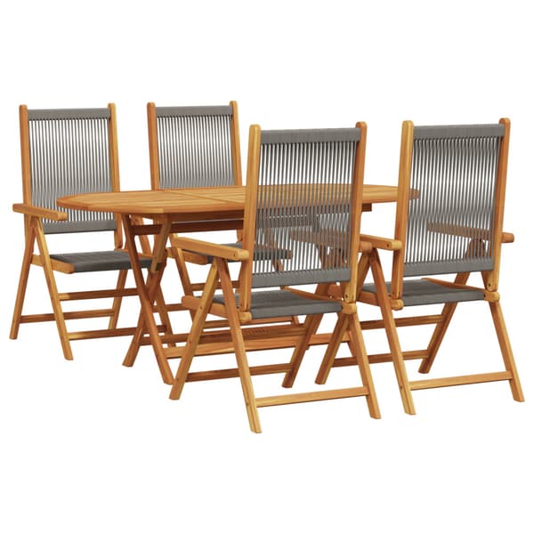 Trädgårdsmöbelset 5 pcs Grå Massivt Akaciaträ