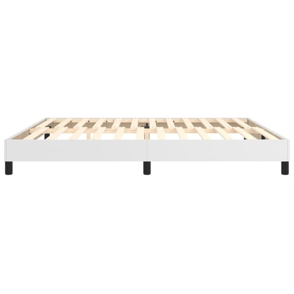 Boxspring-sängram vit 200x200 cm konstläder