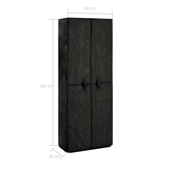 Skoförvaring 60x30x166 cm svart tyg