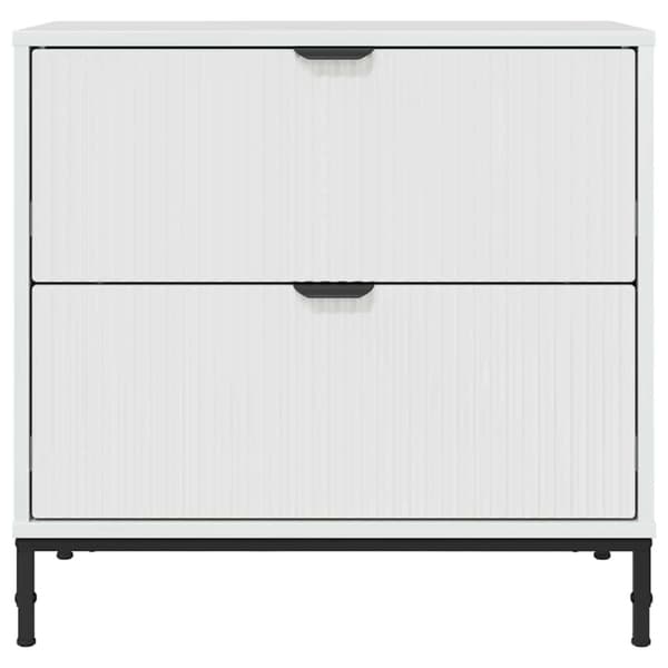 Sängbord Vit högglans 63.5 x 36 x 61 cm Konstruerat trä