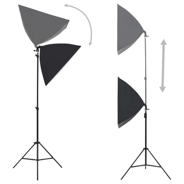 Professionella studiolampor 2 st 40x60 cm stål svart