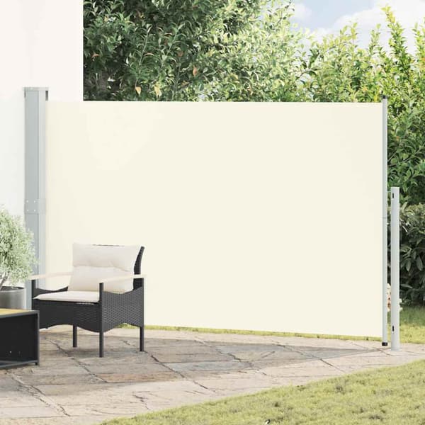Infällbar sidomarkis 180x300 cm gräddvit