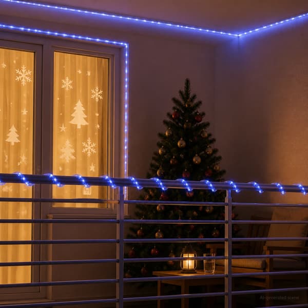 LED-ljusslang för julen 120 LED-lampor Blå 5 m