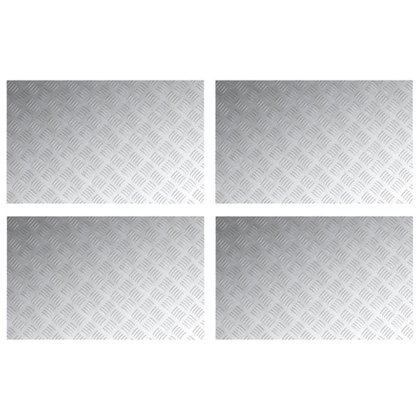 Trappsteg Rektangulär 4 pcs Silver 80 x 50 cm Aluminium