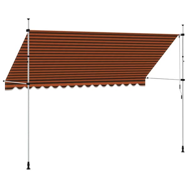 Markis manuellt infällbar 400 cm orange och brun