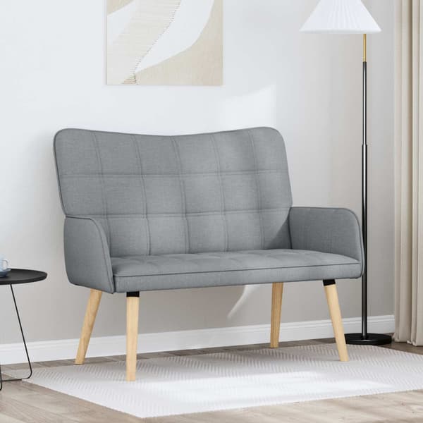 Tvåsitssoffa Ljusgrå 115 x 61 x 87 cm tyg