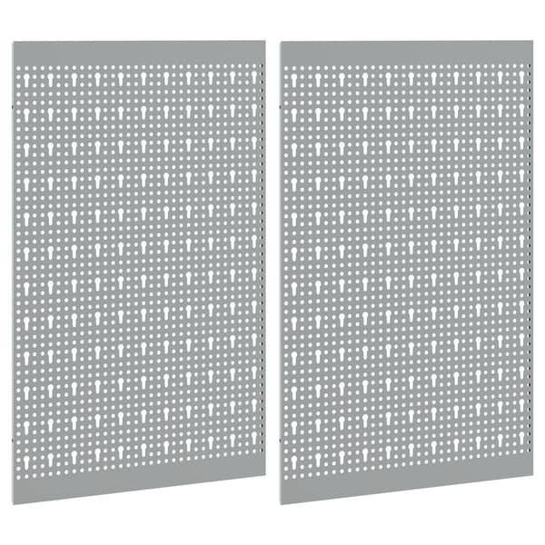 Verktygsväggpanel 2 st Grå 100 x 1 x 80 cm