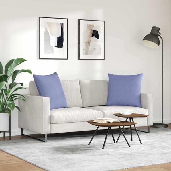 Sofakuddar 2 pcs Jeansblå 80 x 80 cm tyg