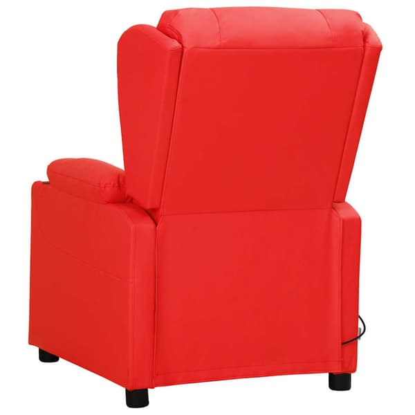 Massagefåtölj röd konstläder