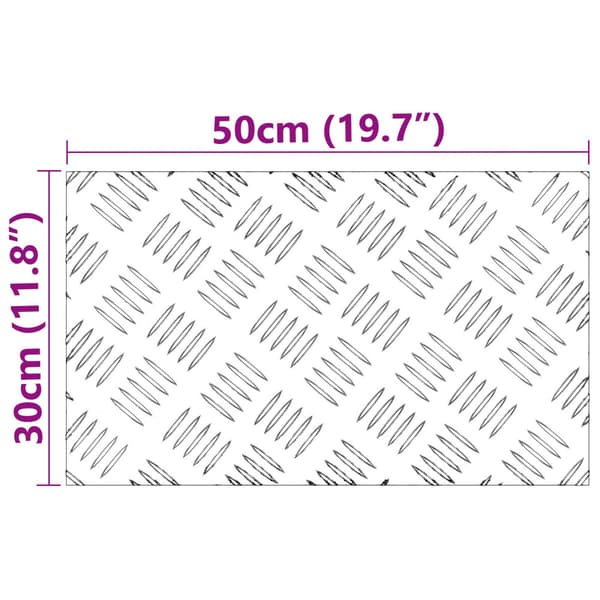 Trappsteg Rektangulär 2 pcs Silver 50 x 30 cm Aluminium