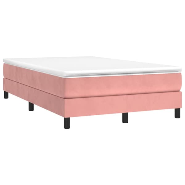 Ramsäng med madrass rosa 120x190 cm sammet