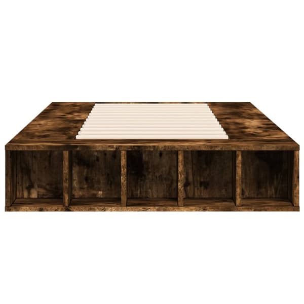 Sängram rökfärgad ek 100x200 cm konstruerad trä