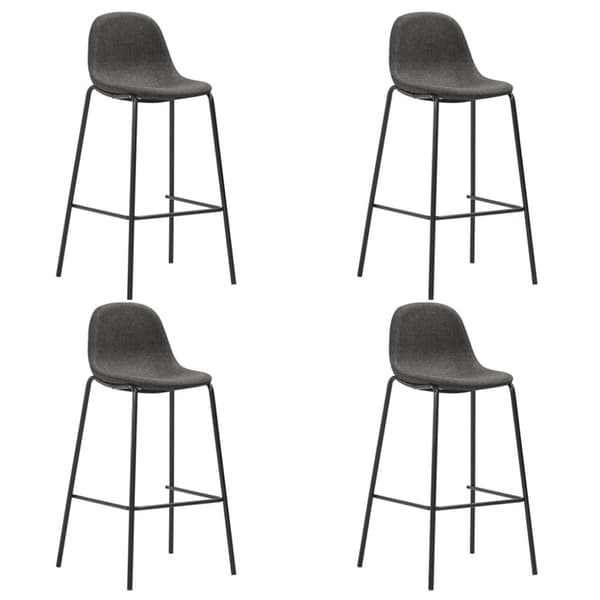 Barstolar 4 st mörkgrå tyg