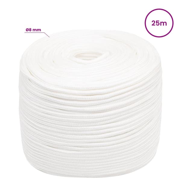 Mångsidigt bruksrep 8 mm 25 m Vit PP 420 kg Maxbelastning