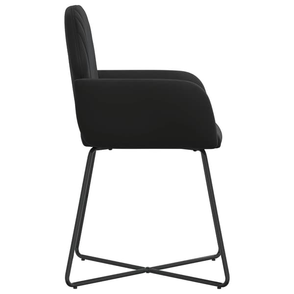 Matstolar 6 pcs Sammet Svart 55 x 50 x 84 cm