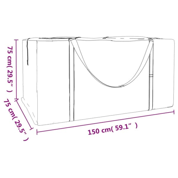 Dynväskor 2 st svart 150x75x75 cm polyeten