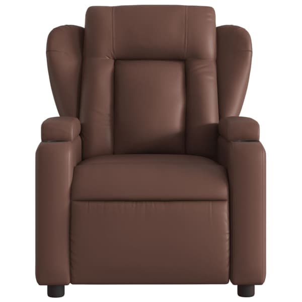 Elektrisk massagefåtölj brun konstläder