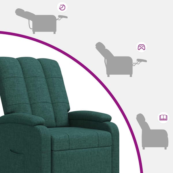 Massagefåtölj Mörkgrön Tyg