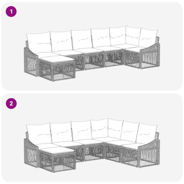 Trädgårdsoffset 7 pcs Svart konstrotting