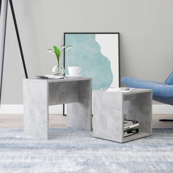 Soffbord set betonggrå 48x30x45 cm konstruerat trä
