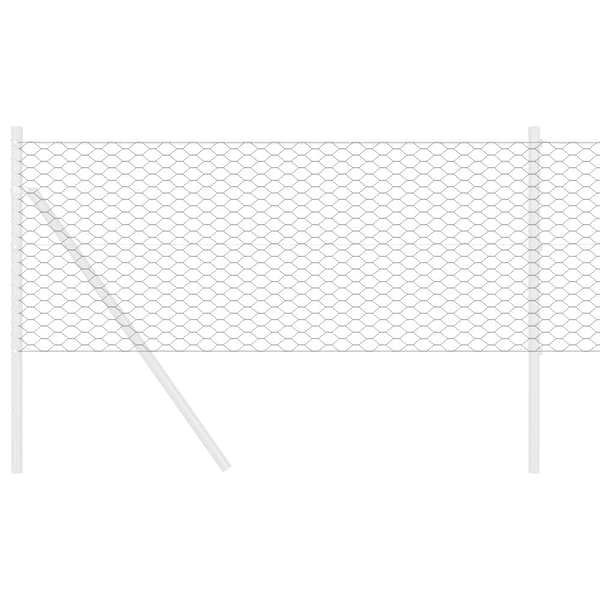 Hexagonstängsel Grå 0,8 x 25 m PVC