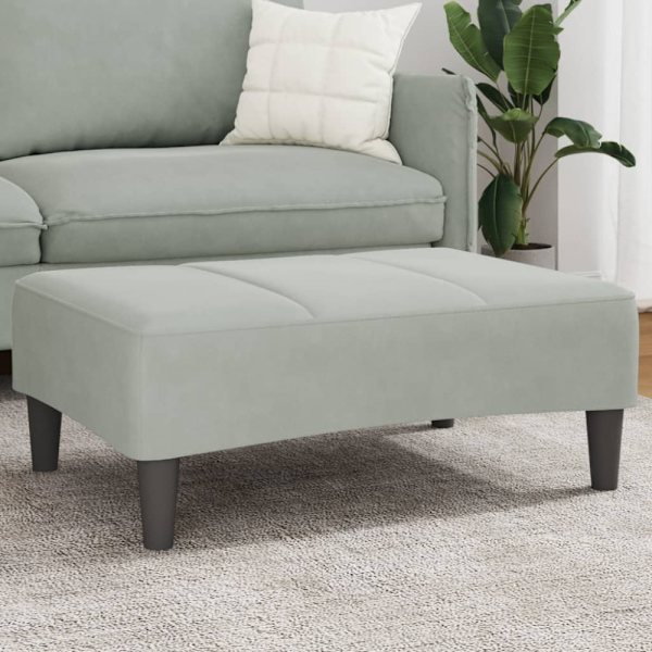 Fotpall Ljusgrå 77x55x31 cm sammet