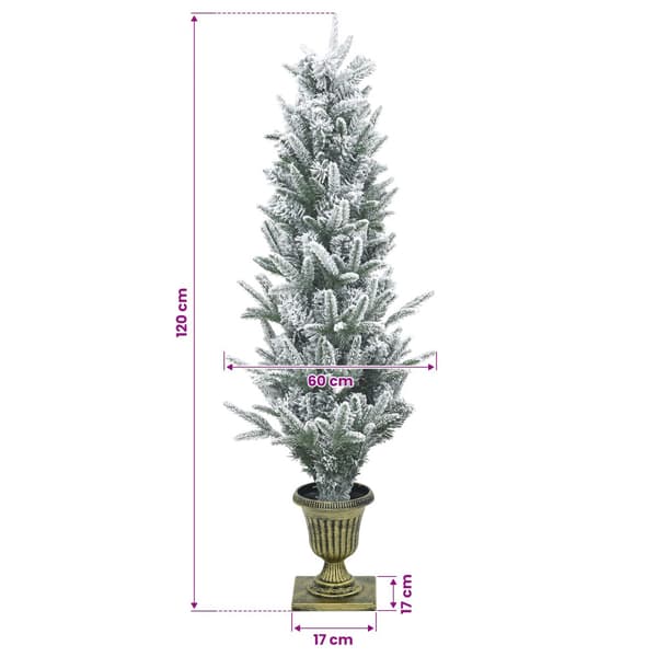 Mini julgran 120 cm PVC och PE Grön och Vit