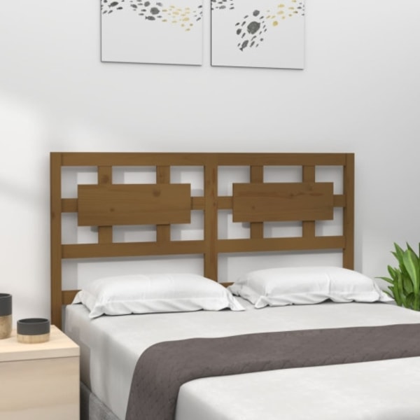 Sänggavel honungsbrun 125,5x4x100 cm massiv furu