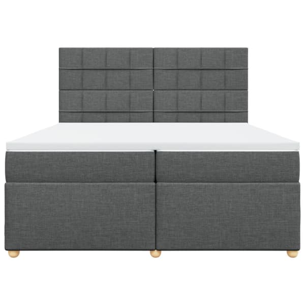 Ramsäng med madrass mörkgrå 200x200 cm tyg