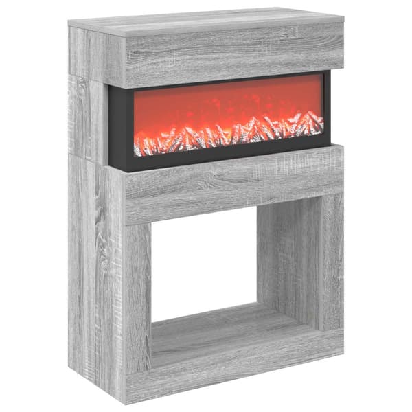 Elektrisk eldstad Grå Sonoma 64 x 30 x 87 cm Konstruerat trä