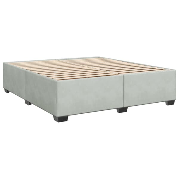 Ramsäng med madrass ljusgrå 200x200 cm sammet