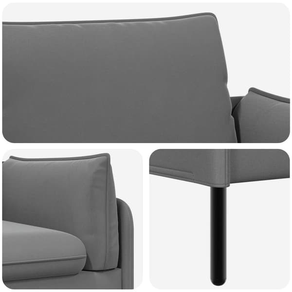 2-sits soffa 2-sits Mörkgrå 188 x 81 x 89 cm Sammet