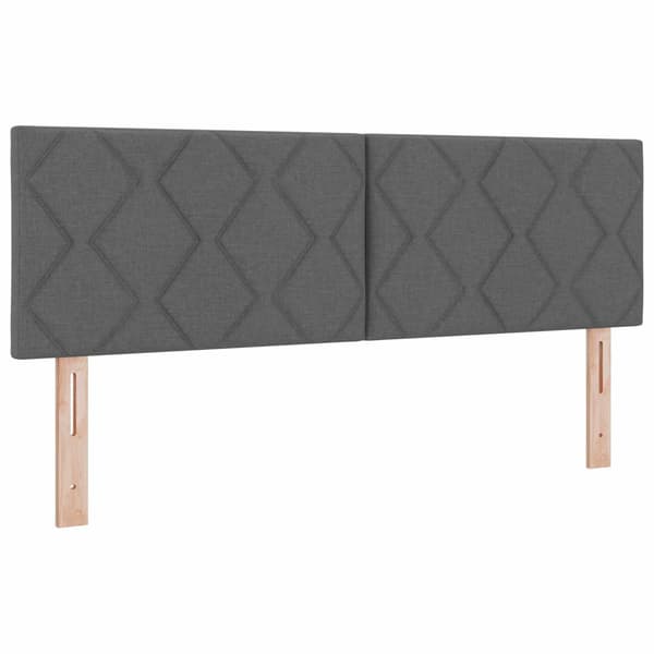 Boxspring säng med madrass och LED Mörkgrå 140 x 200 cm Tyg