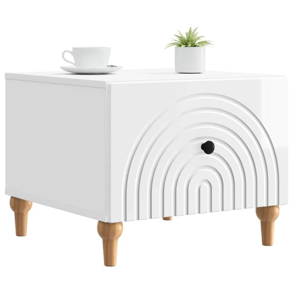 Kaffeebord Vit högglans 49 x 50 x 40 cm Konstruerat trä