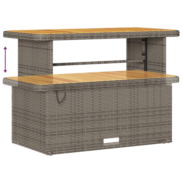 Trädgårdsoffset med kudde med lagring 13 pcs Grå Poly rattan