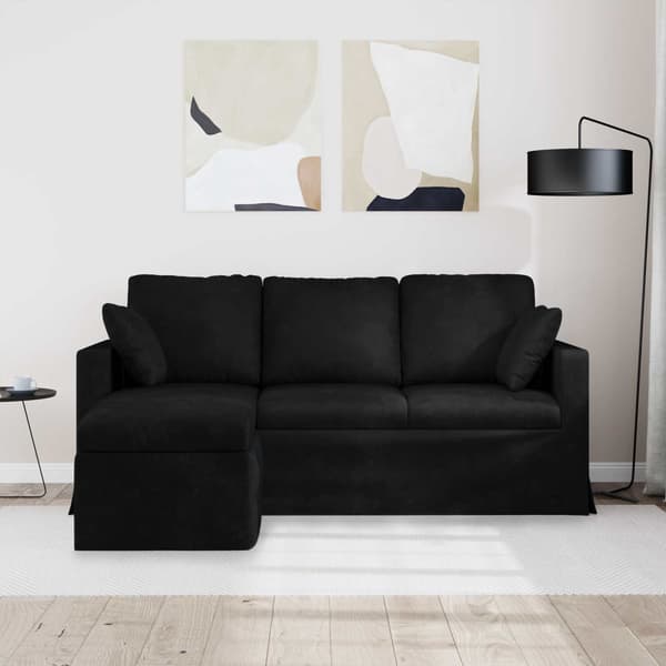 Soffa Svart 178 x 134 x 80 cm Sammet