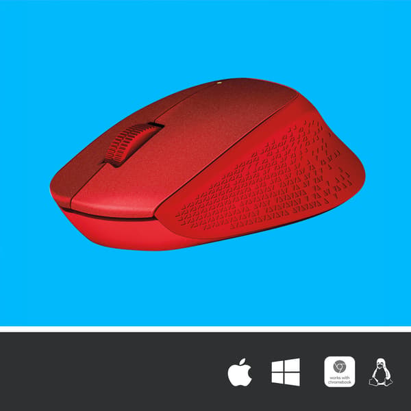 Logitech M330 SILENT PLUS - mus - 2.4 GHz - röd