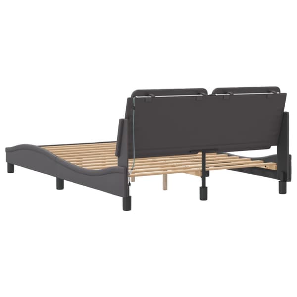 Bed Frame with LED without Mattress "Zadar" Grey 120x200 cm