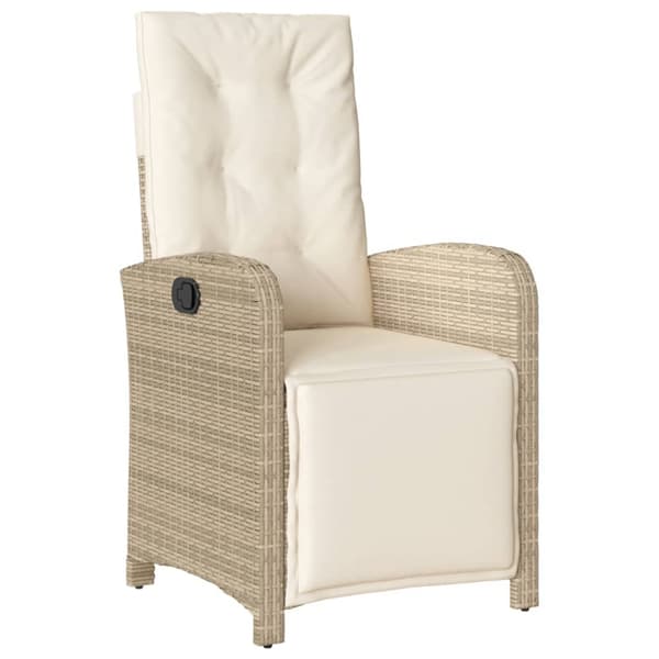 Matgrupp för trädgården med dynor 9 delar beige konstrotting